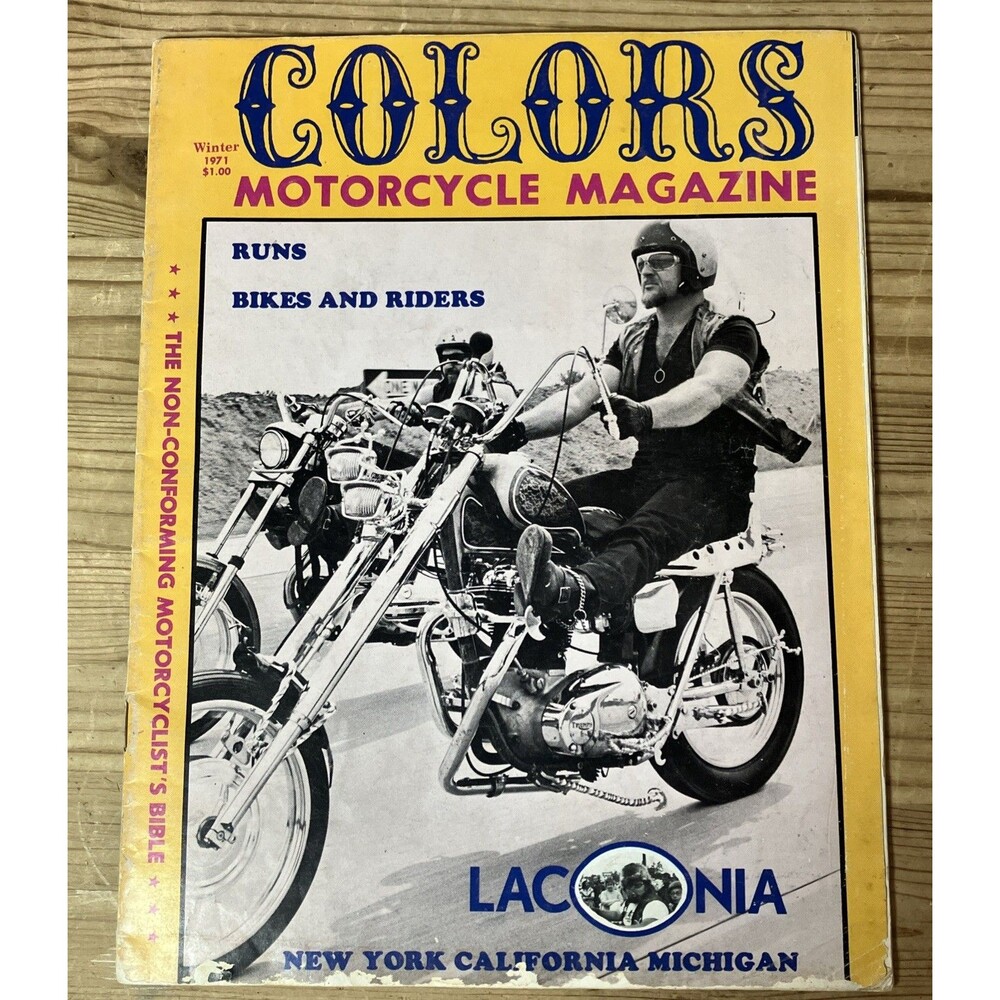 VTG Colors Motorcycle Magazine Winter 1971 Runs  Bikes + Riders Laconia Rare